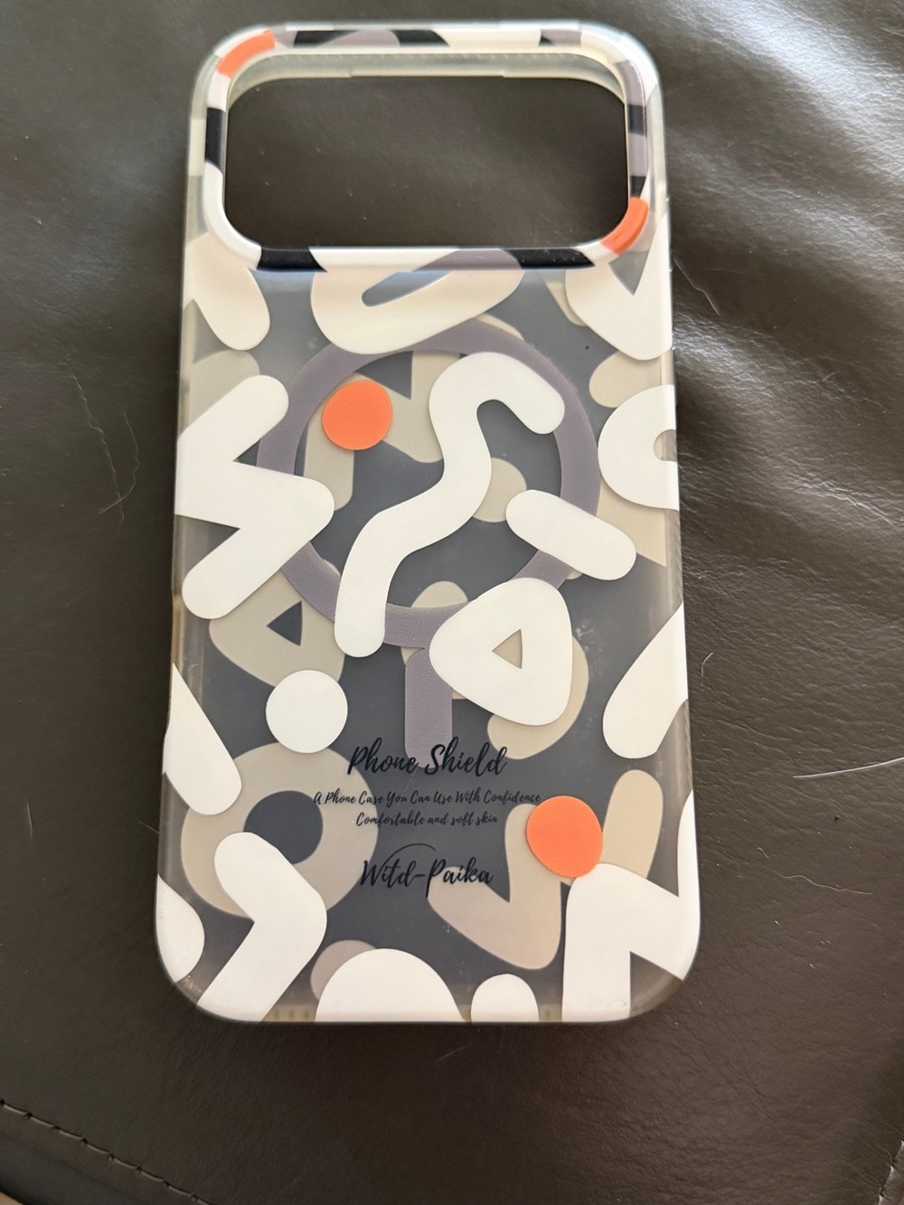 Abstract Pattern Phone Case - White & Orange